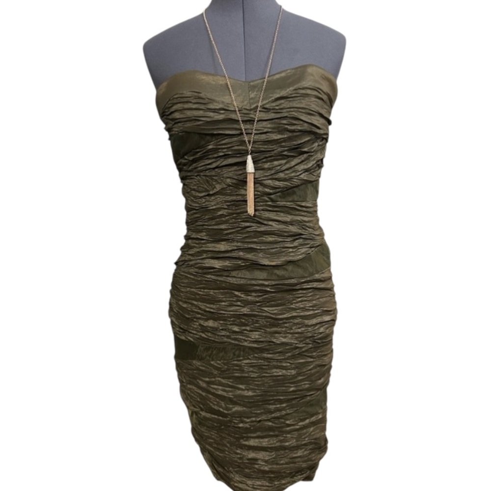Daisy Brand Y2K green ruched mini dress